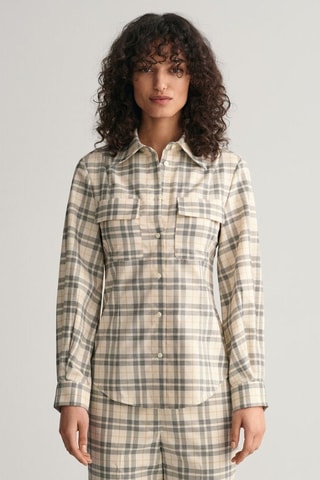 Chemise slim en laine - Beige
