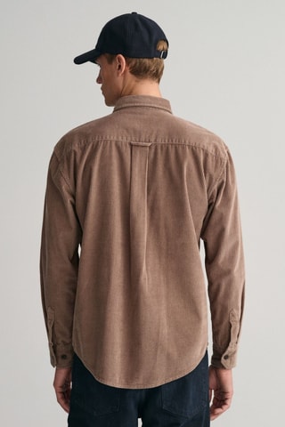 Chemise relaxed en velours - Marron