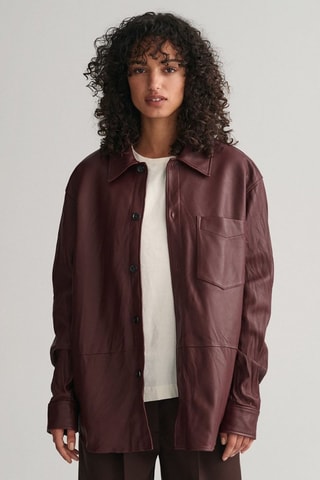 Surchemise mixte en cuir - Bordeaux