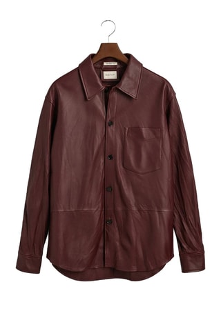 Surchemise mixte en cuir - Bordeaux