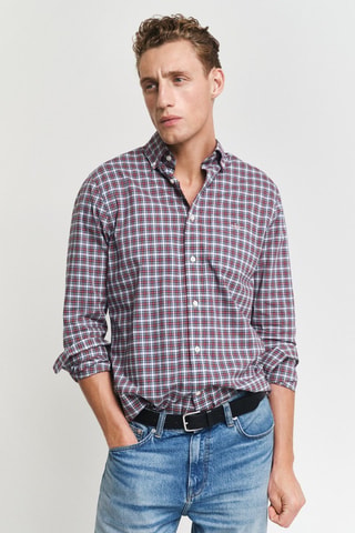 Chemise regular - Blanc et rouge