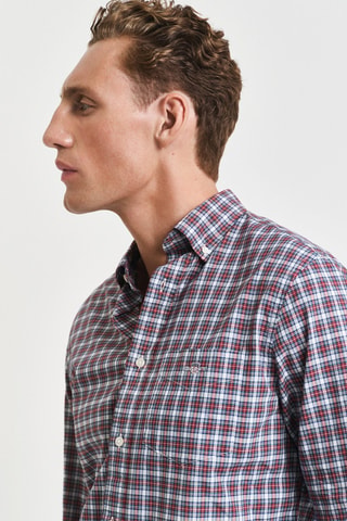 Chemise regular - Blanc et rouge