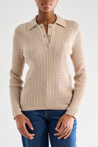 Pull en coton biologique et mérinos - Beige