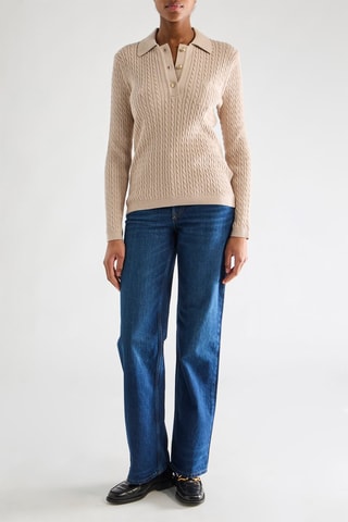 Pull en coton biologique et mérinos - Beige