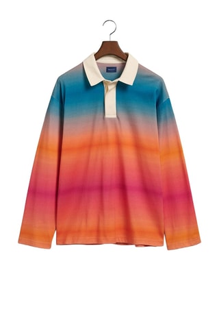 Polo relaxed dip and dye - Bleu canard et orange