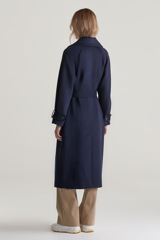 Trench regular en laine et cachemire - Bleu marine