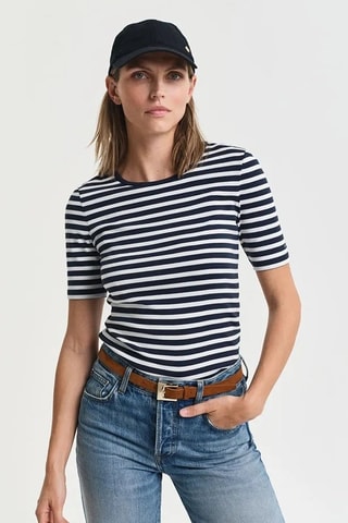 T-shirt - Blanc et bleu nuit