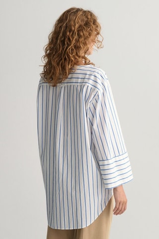 Blouse - Blanc et bleu cobalt