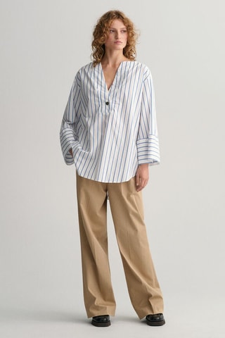 Blouse - Blanc et bleu cobalt