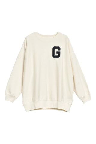 Sweat relaxed en coton biologique - Crème