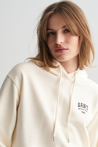 Sweat relaxed à capuche - Crème