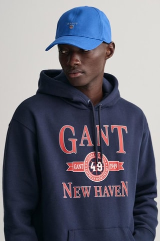Sweat relaxed à capuche - Bleu marine