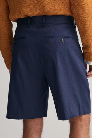 Short regular en lin - Bleu marine