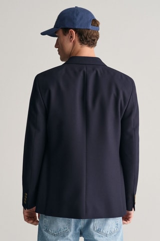 Blazer slim en laine - Bleu marine