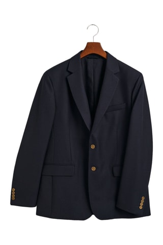 Blazer slim en laine - Bleu marine
