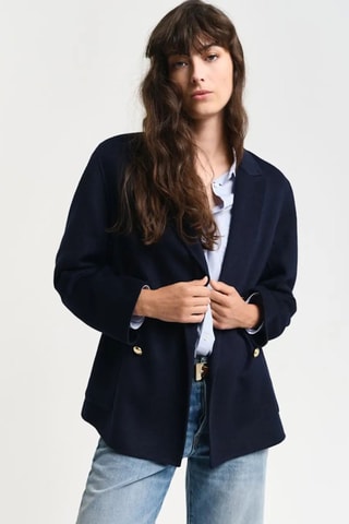 Blazer slim en laine - Bleu marine