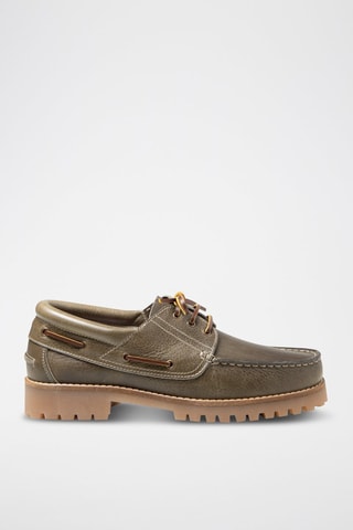 Sapatos de vela em couro - Caqui