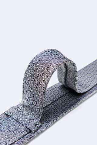 Gravata de seda - Azul-marinho e branco
