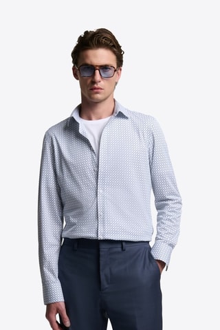 Camisa slim - Azul-celeste
