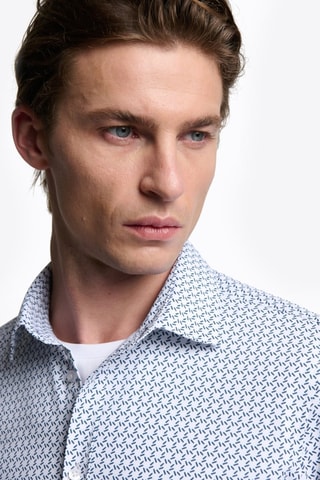 Camisa slim - Azul-celeste