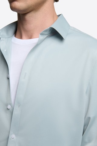 Camisa slim - Azul-esverdeado