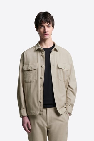 Sobrecamisa regular em algodão biológico - Bege