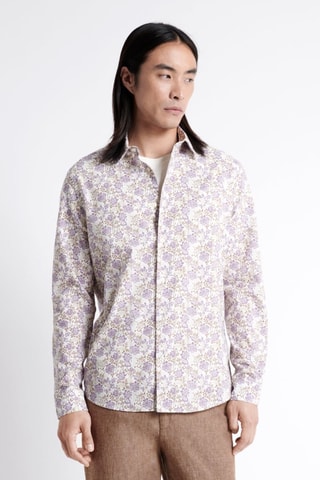 Camisa slim em algodão biológico - Violeta
