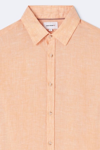 Camisa slim em linho - Laranja