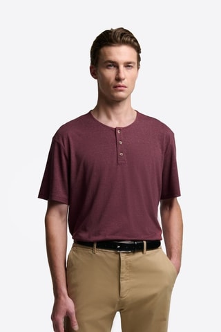 T-shirt justo - Bordô mesclado