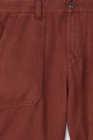 Bermudas direitas em linho - Castanho
