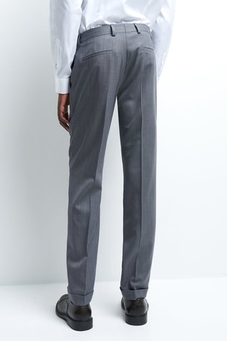 Pantalón slim fit de lana - Gris claro