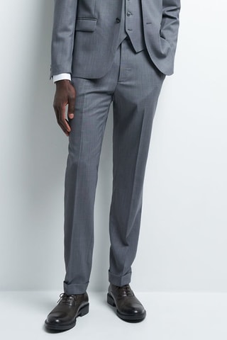 Pantalón slim fit de lana - Gris claro