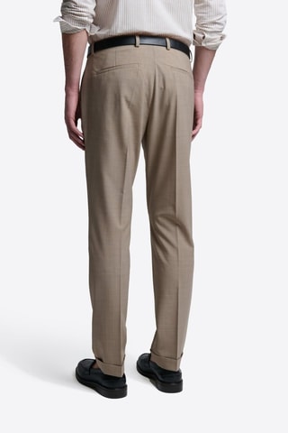 Pantalón de traje slim fit de lana - Beige