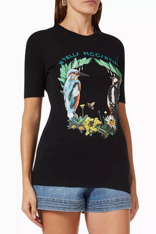 T-shirt - Zwart en multicolor
