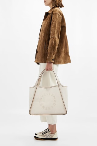 Totebag - Beige - Beige en wit