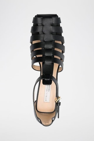 Sandalen met sleehak - Zwart en beige