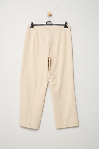 Pantaloni straight 7/8 a vita alta - Beige