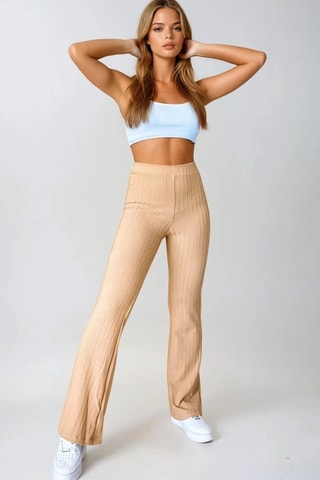 Pantalón de tiro alto - Marrón - Monki