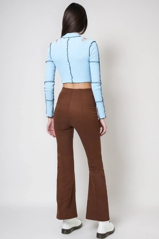 Pantalón de tiro alto - Marrón - Monki