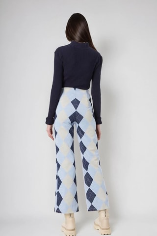 Pantalón de tiro alto - Celeste - Monki