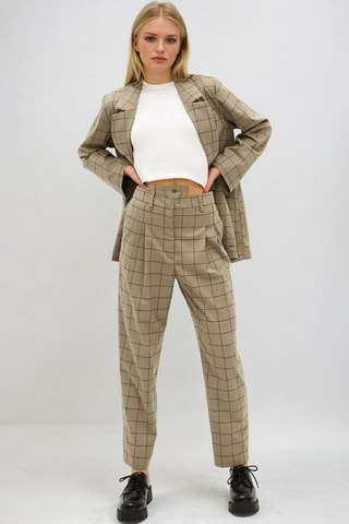 Pantalón de tiro alto - Beige - Monki