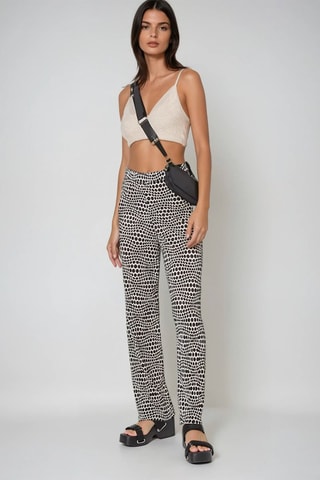 Pantalón de tiro alto - Negro y blanco - Monki