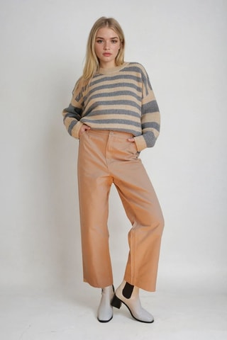 Pantalón de tiro alto - Beige - Monki