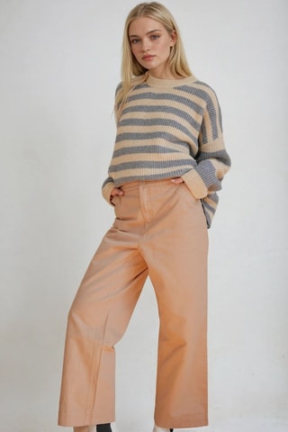 Pantalón de tiro alto - Beige - Monki