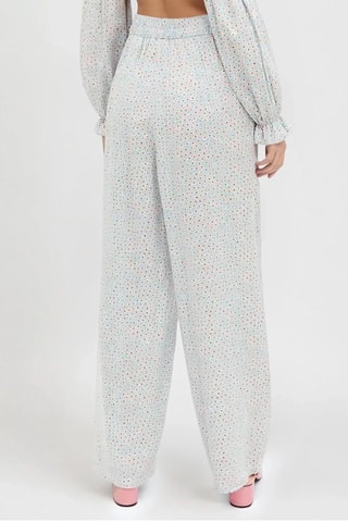 Pantalón de tiro alto - Celeste y rosa - Monki