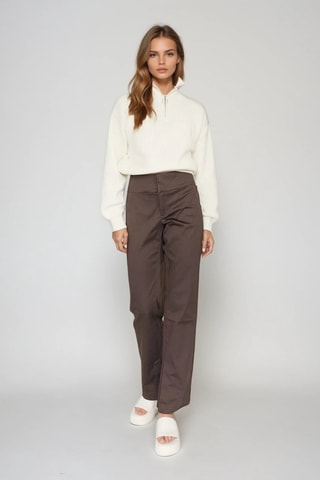 Pantalón de tiro alto - Marrón - Monki