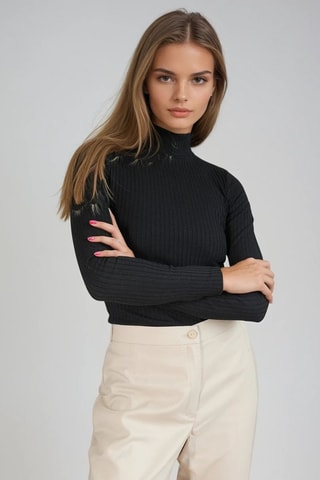 Pantalón de tiro alto - Beige - Monki