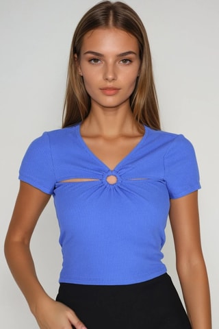 Top - Lichtblauw - Monki