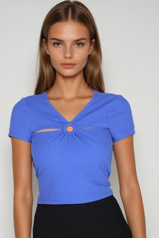 Top - Lichtblauw - Monki