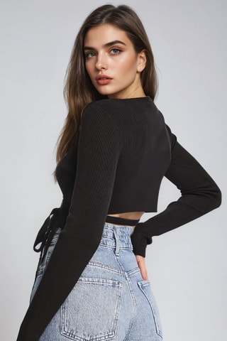 Crop top - Negro - Monki
